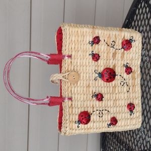Ladybug Straw Bag